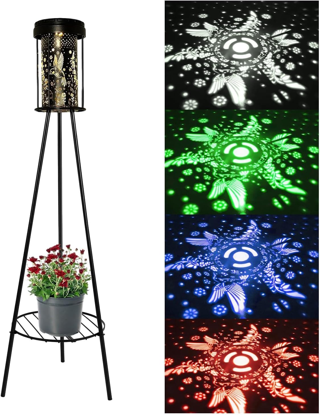 SendaLife Lámparas de pie solares para exterior RGB con cambio de c...