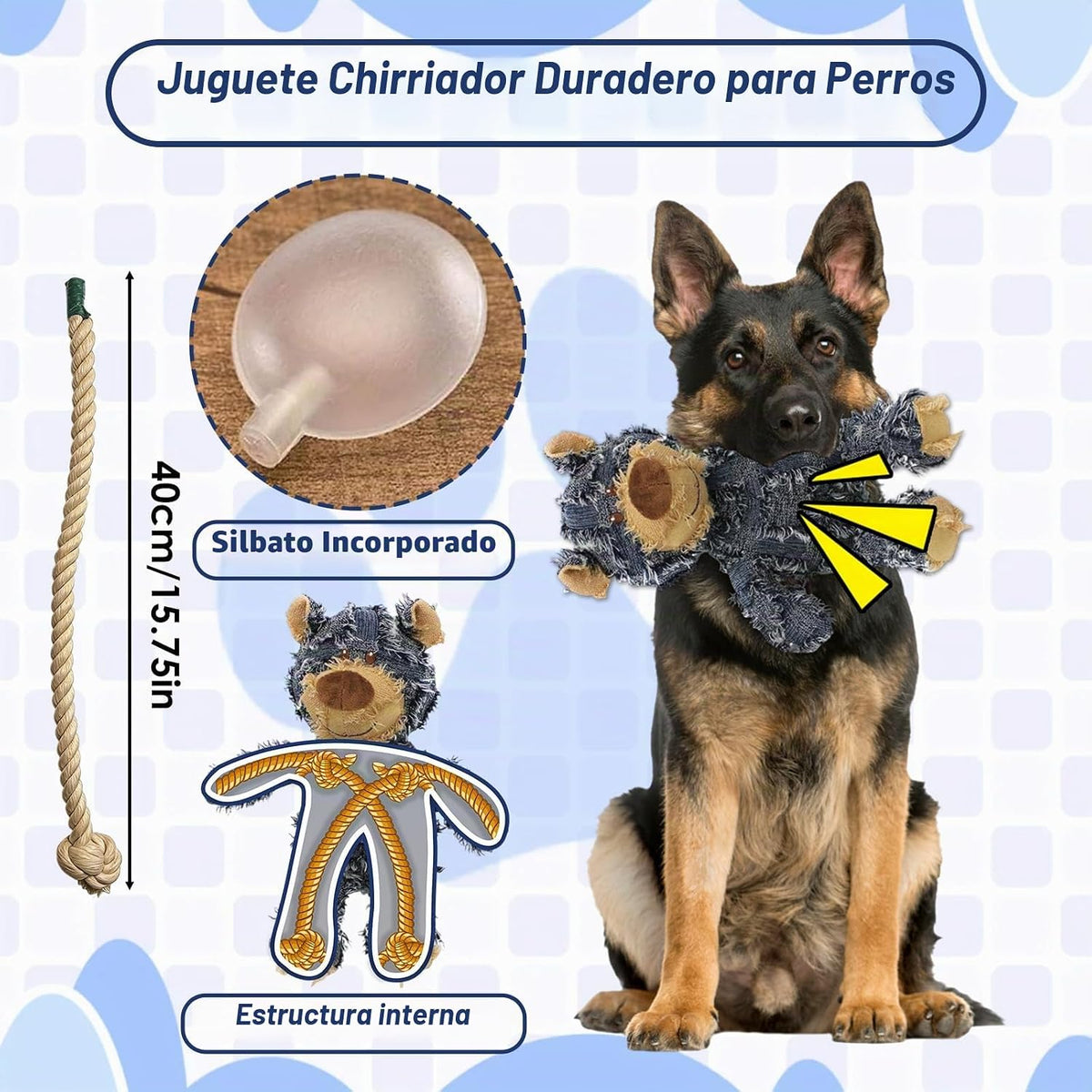 MAXBECK Compañero Canino para Masticadores Intensos - Juguete de Os...