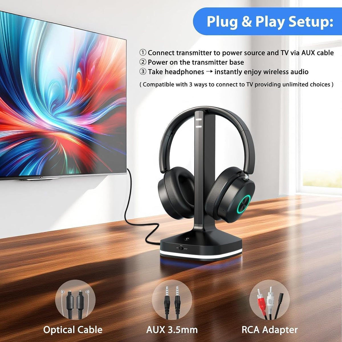 Earbay Auriculares inalámbricos para TV, auriculares para TV, auric...