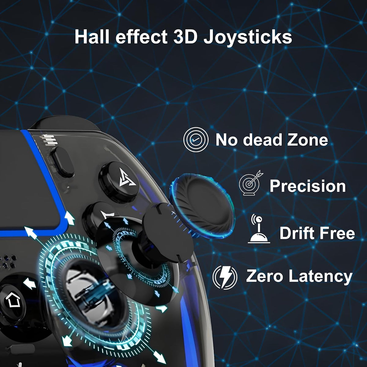 Controlador inalámbrico VioraTech para PS5 con joysticks de efecto...
