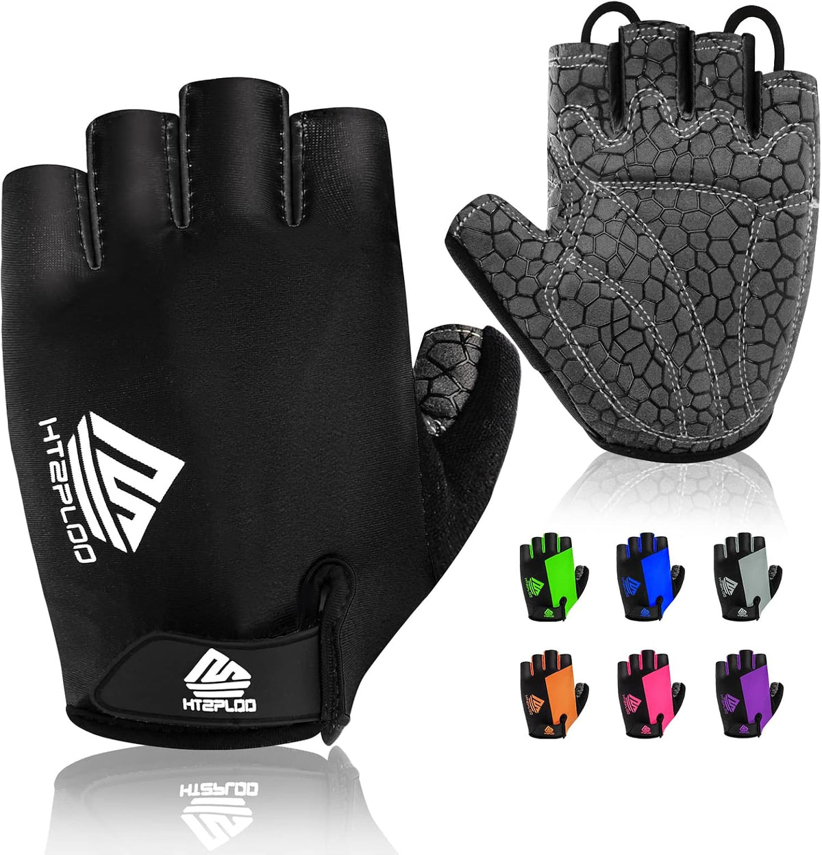 HTZPLOO Guantes de bicicleta para hombres y mujeres con almohadilla...