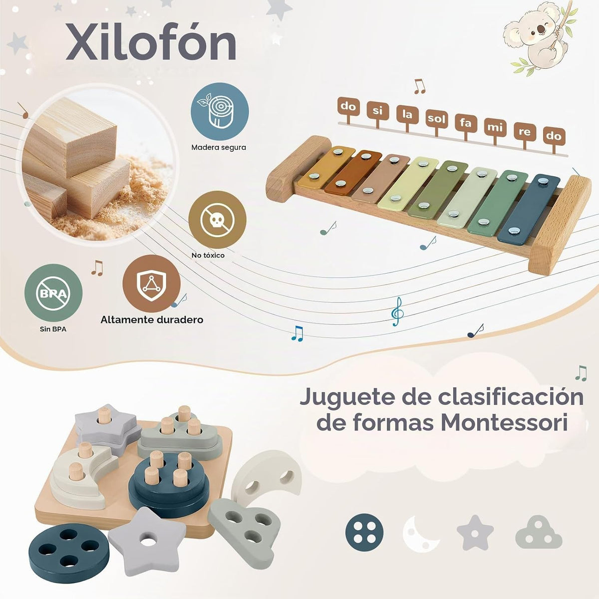 Juguetes Montessori para niños de 6 meses en adelante, juguetes par...