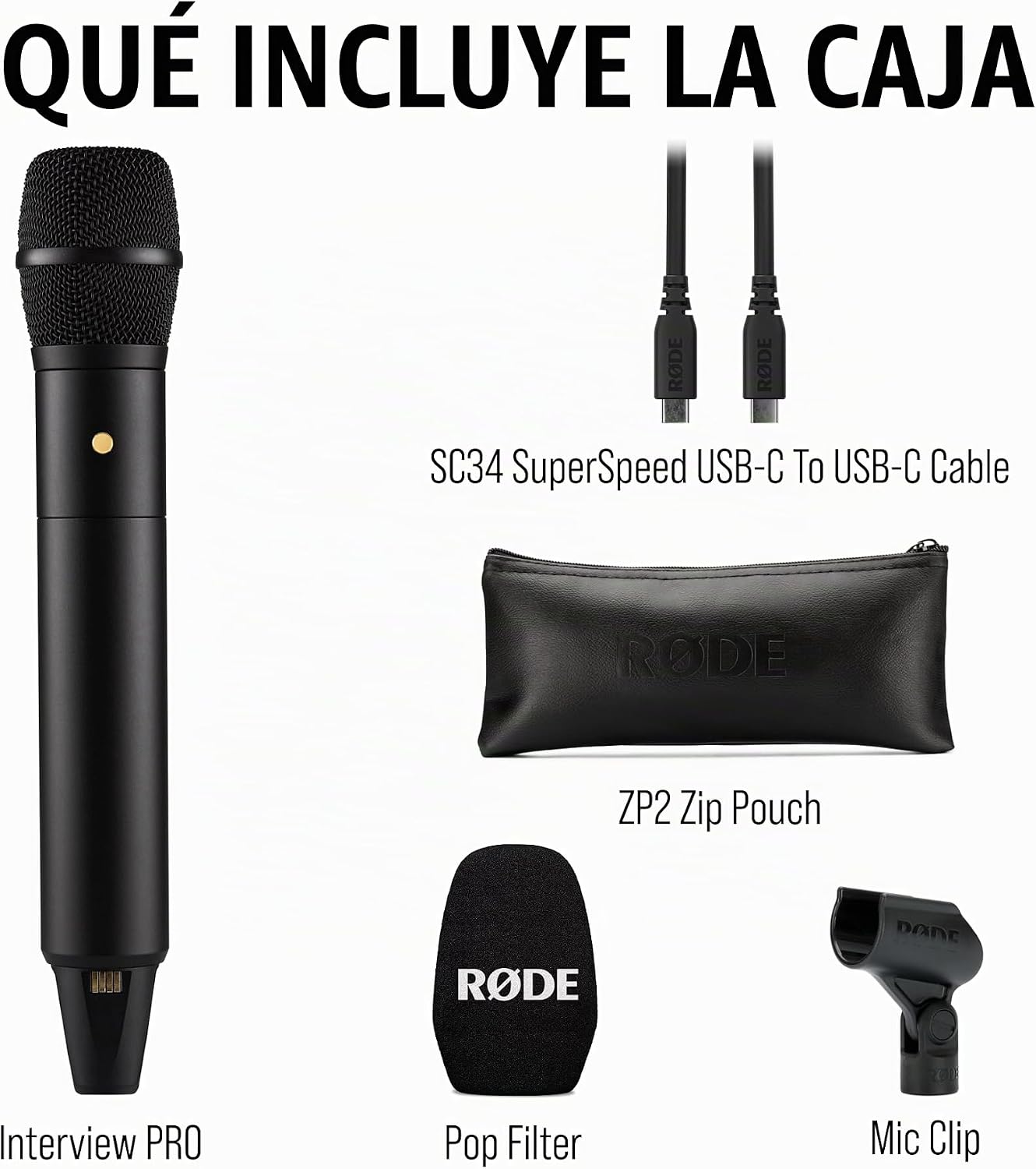 RØDE Interview PRO Micrófono de condensador de mano inalámbrico con...
