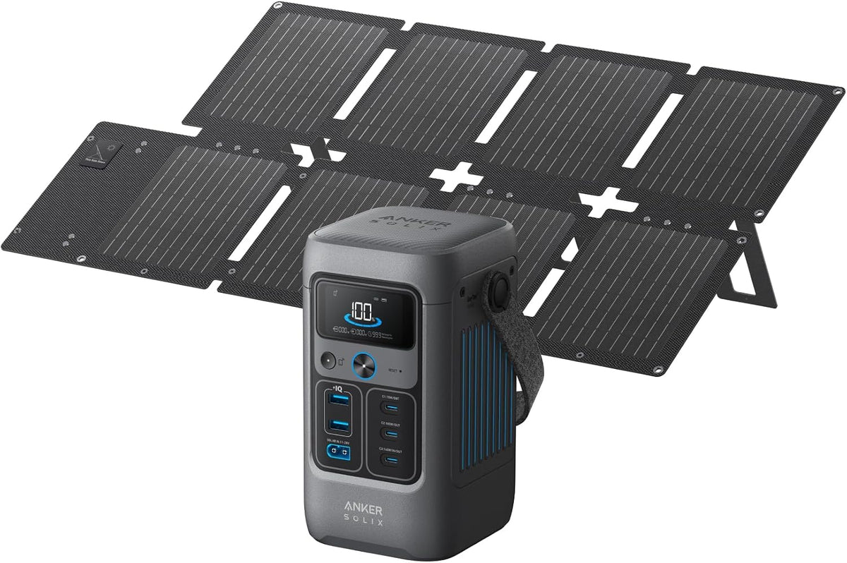 Estación de Banco de Energía DC Anker SOLIX C200 y Panel Solar de 6...