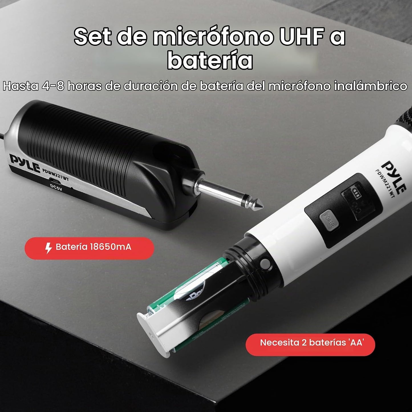 Sistema de micrófono inalámbrico de 4 canales, sistema receptor de...