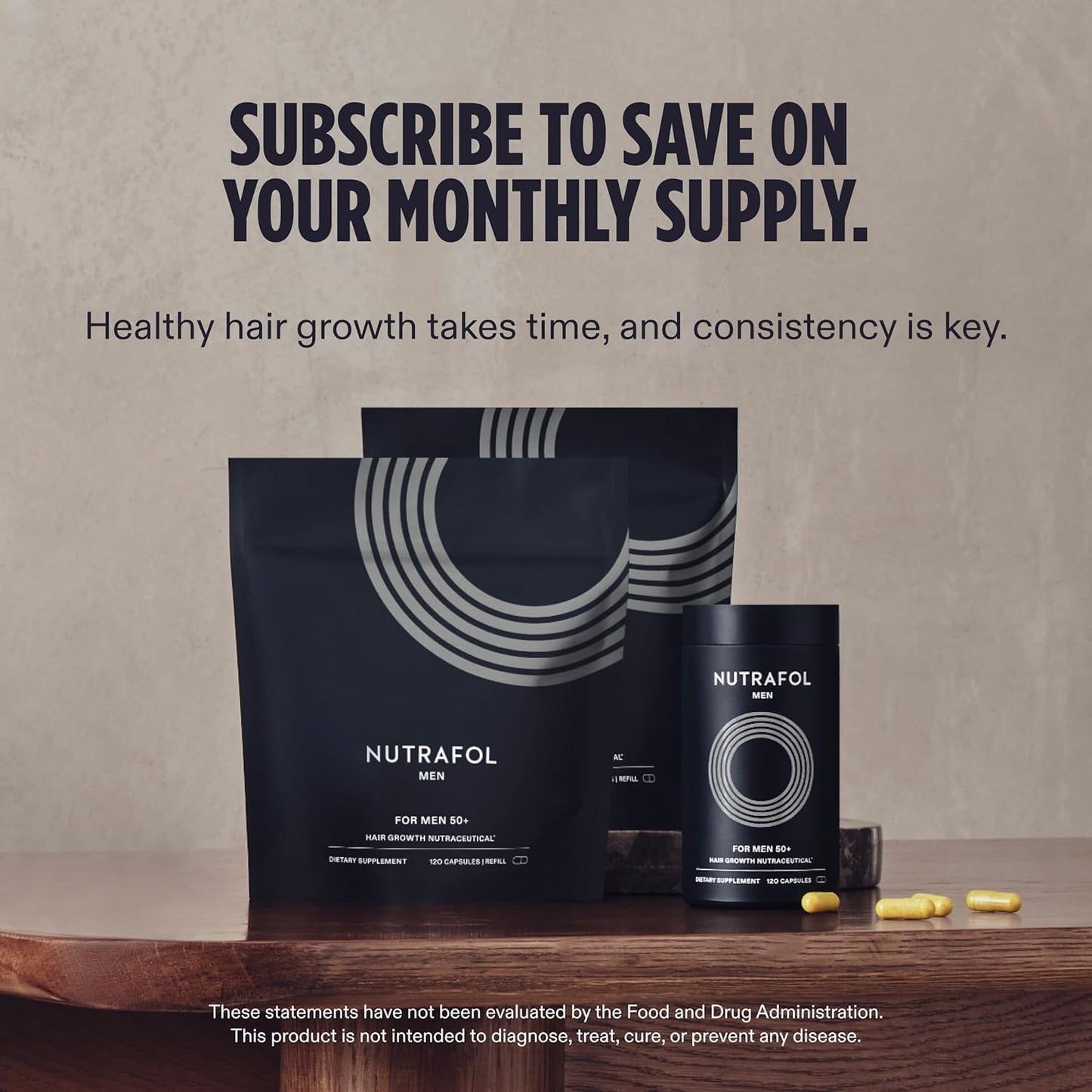 Nutrafol Men 50+ Suplementos para el crecimiento del cabello, edad...