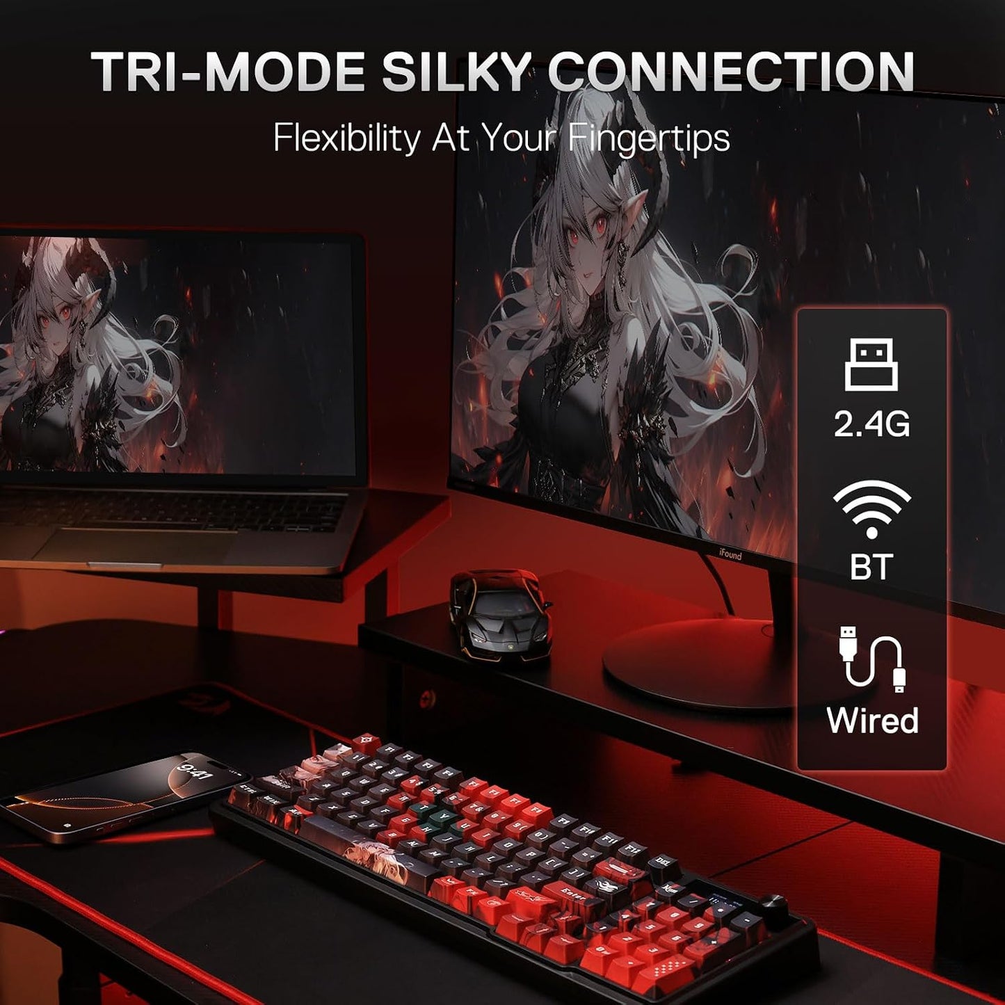 Redragon K719 PRO Teclado inalámbrico RGB para juegos, teclado de a...