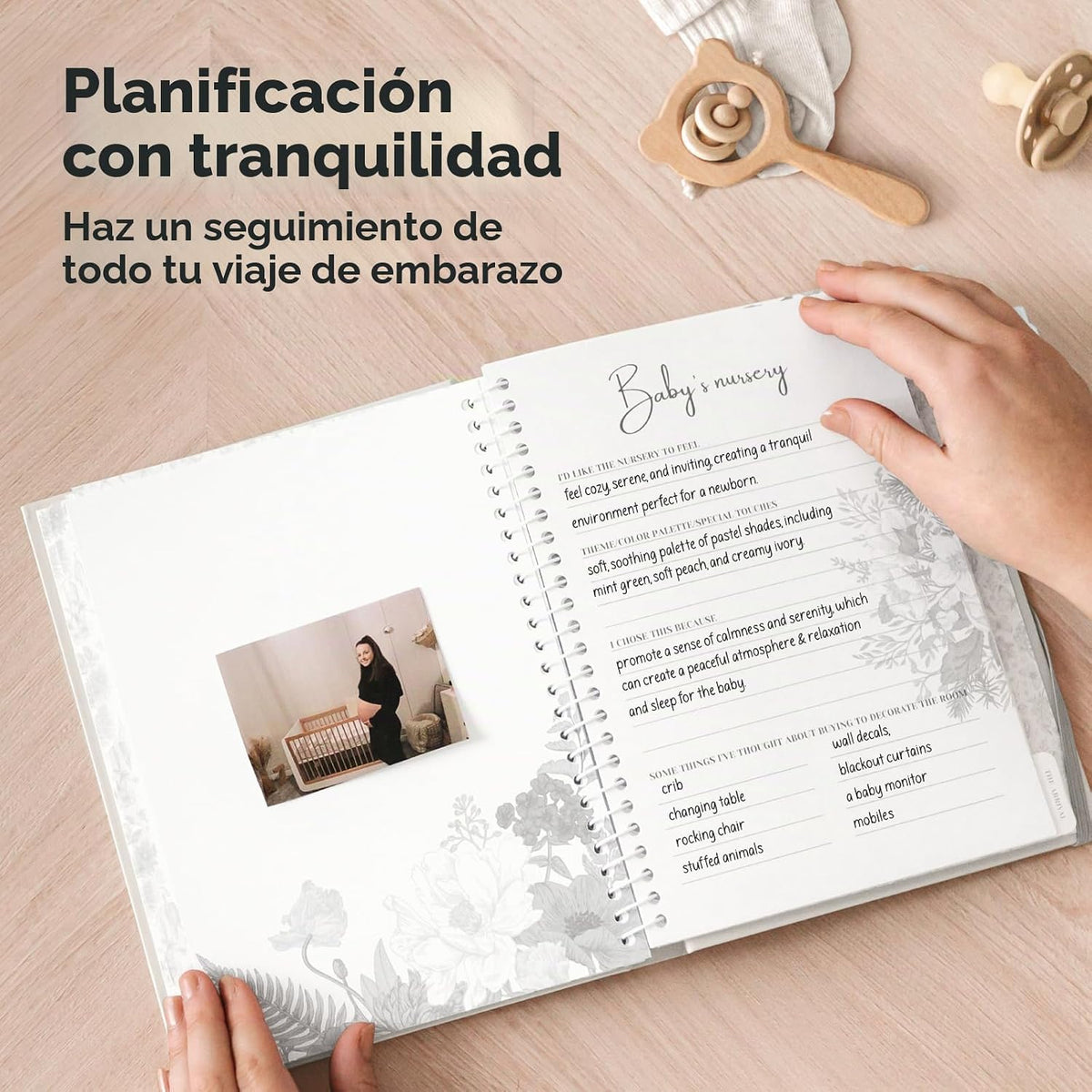 Diario de embarazo, anuncios de embarazo, libro de tapa dura de 80...