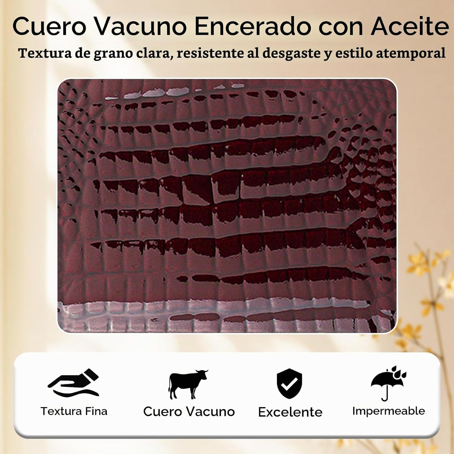 DAMAIKE Cartera de cuero encerado con aceite para mujer, cocodrilo...