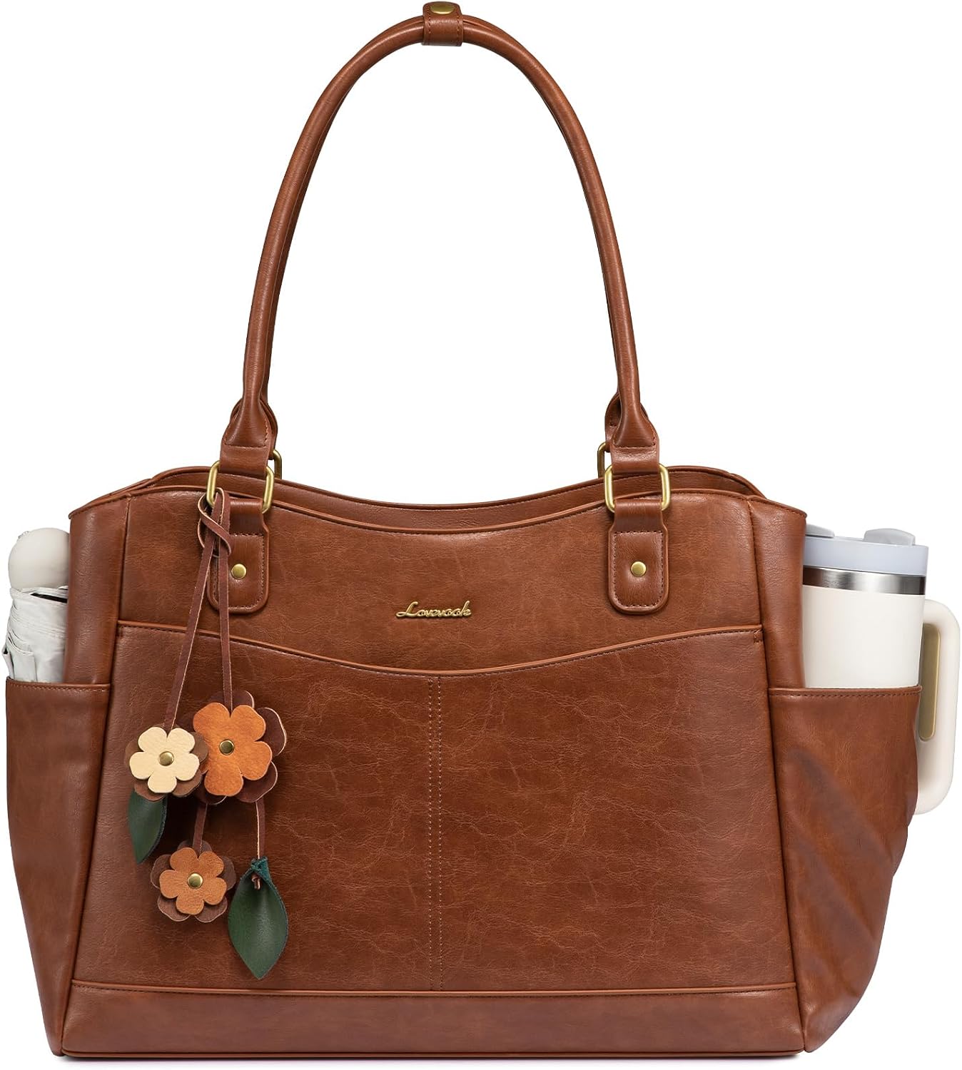 LOVEVOOK Bolsa para portátil para mujer, bolsa de mano vintage de c...