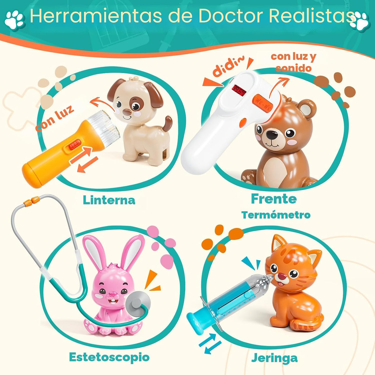 Lehoo Castle Juego de veterinario para niños, juguetes veterinarios...
