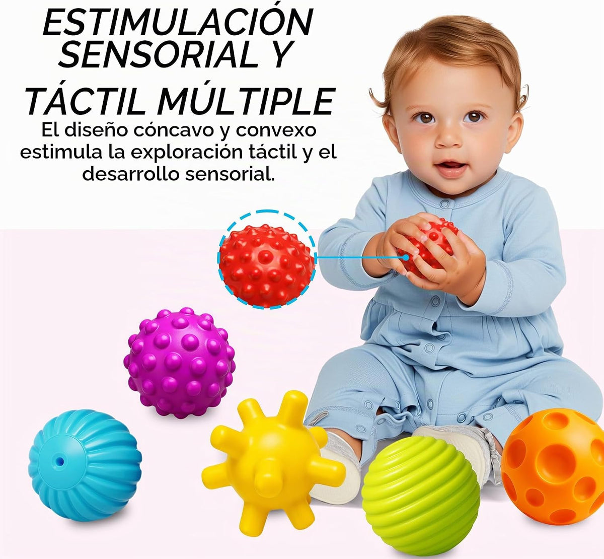 ROHSCE Bolas de bebé para niños pequeños de 1 a 3 años, juguetes de...