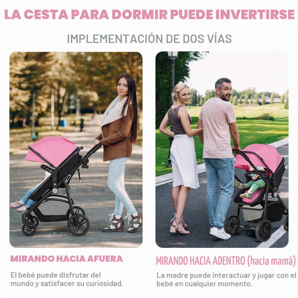 BABY JOY Cochecito de bebé, 2 en 1 Carriola convertible de cuna a c...