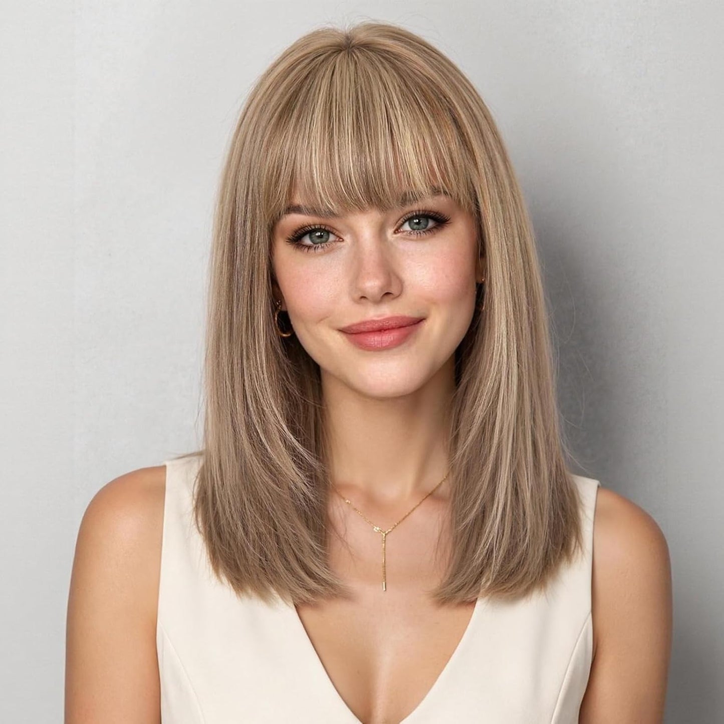 Wear but free KKU - Peluca de cabello humano de 16 pulgadas, peluca...