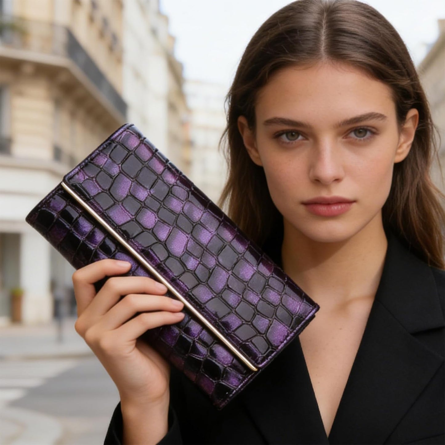 FEIMINA Billetera para mujer, de gran capacidad, con bloqueo RFID,...