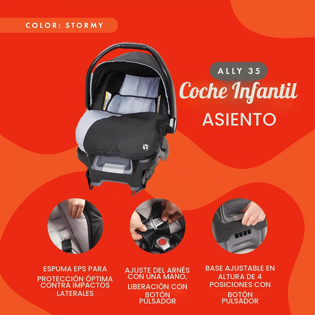 Baby Trend Ally Sistema de Viaje con Asiento de Coche para Recién N...