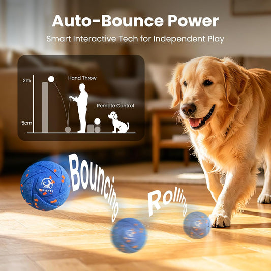 Ollapet Juguetes interactivos inteligentes para perros, bola de reb...