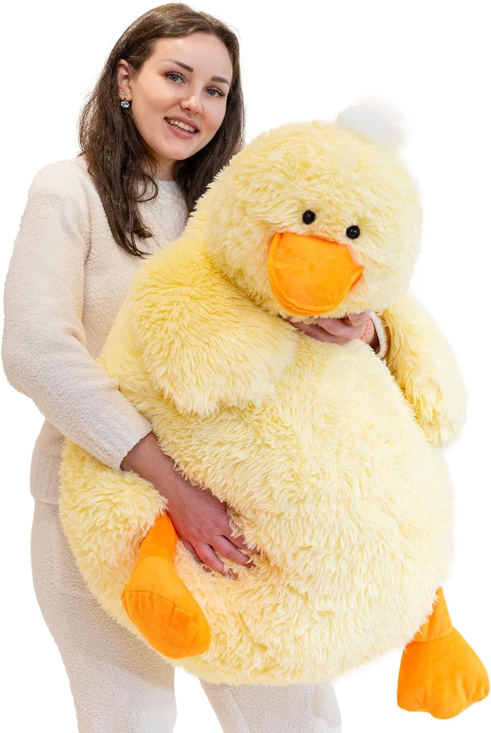 Jrystar Animales de peluche de pato gigante de 43 pulgadas, juguete...