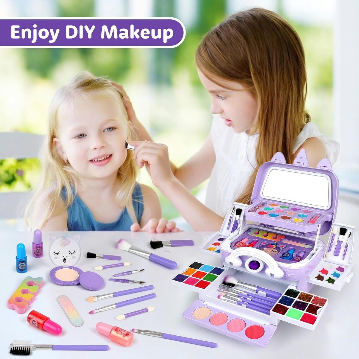 For Ideahome Juego de maquillaje de unicornio para niños de 69 piez...