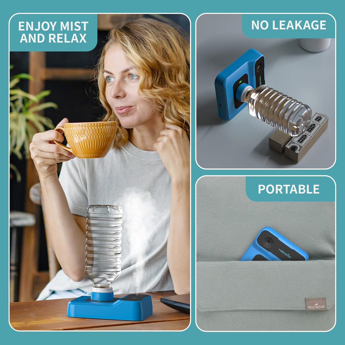 HOMDIS Humidificador de viaje, pequeño humidificador portátil para...