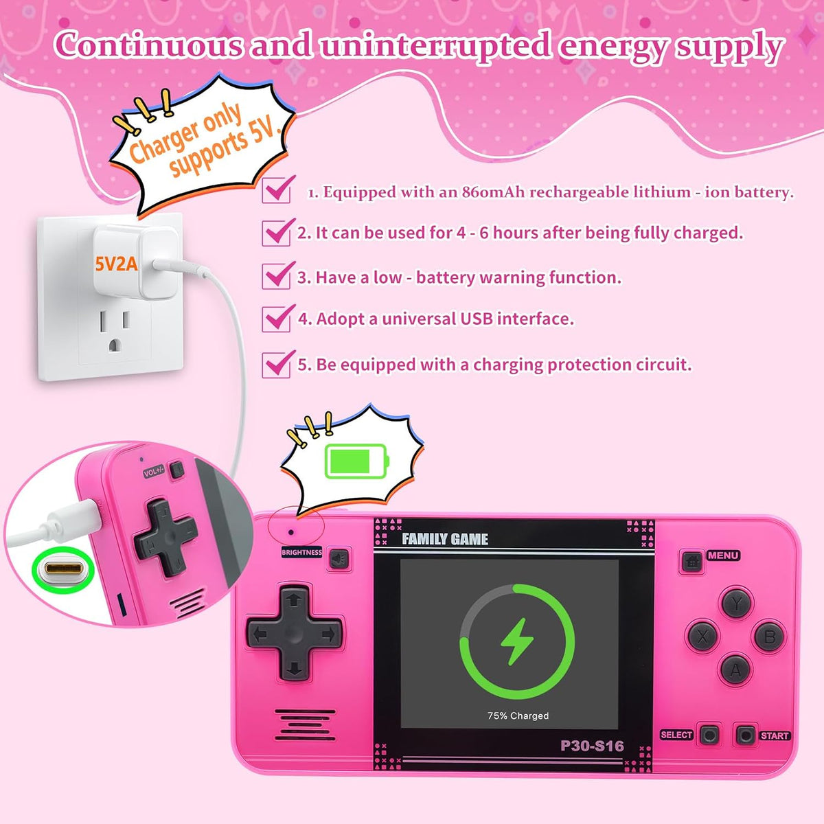 Juego de mano para niños - 220 videojuegos retro precargados, repro...