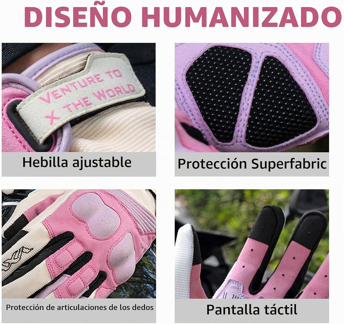 VXW Guantes de motocicleta para mujeres - con protección de palma y...
