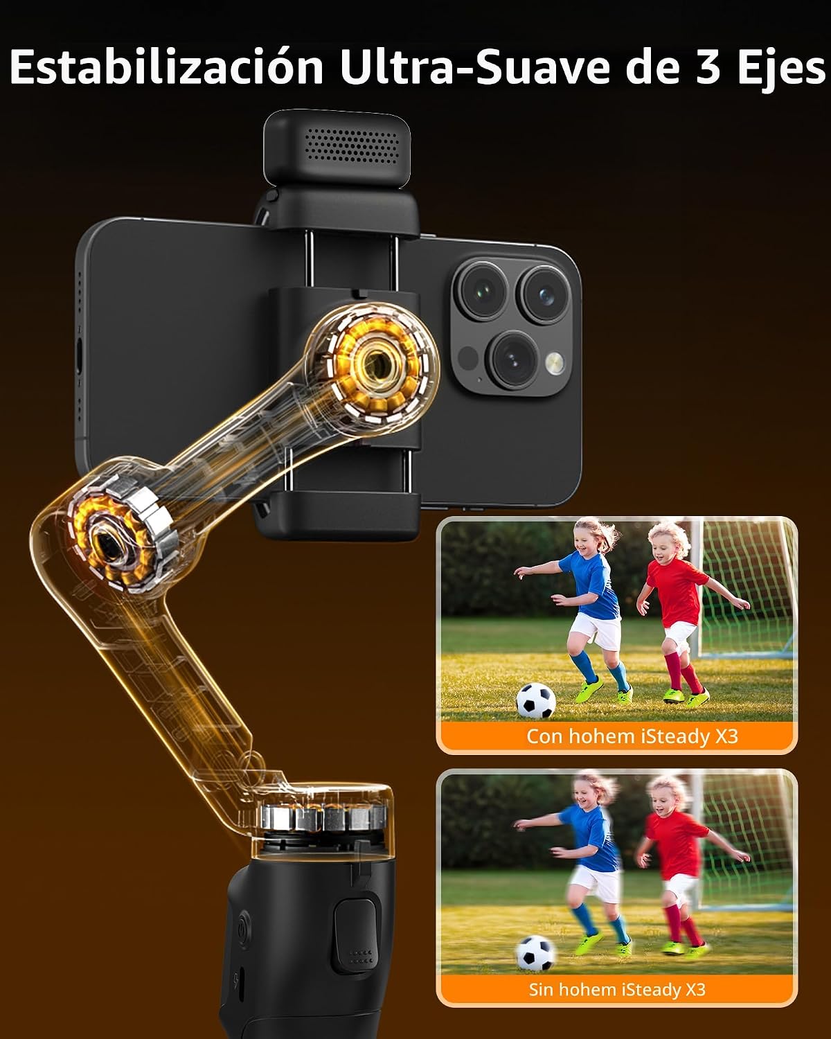 hohem iSteady X3 - Estabilizador de cardán mejorado para iPhone con...