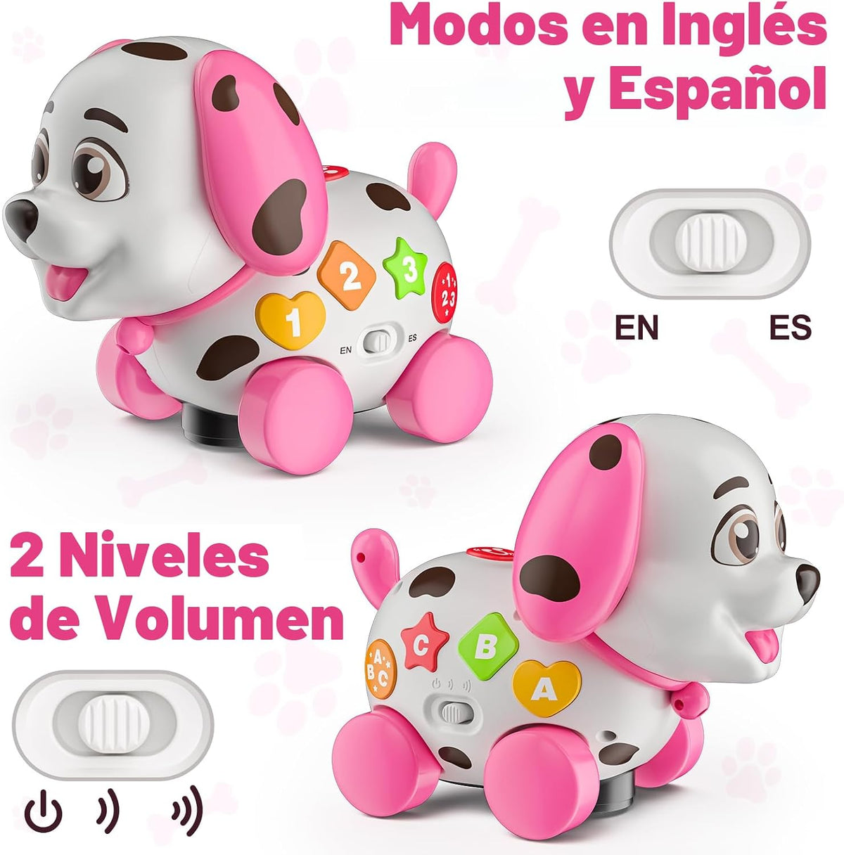 Juguetes musicales 3 en 1 para cachorros para niña de 1 año de rega...