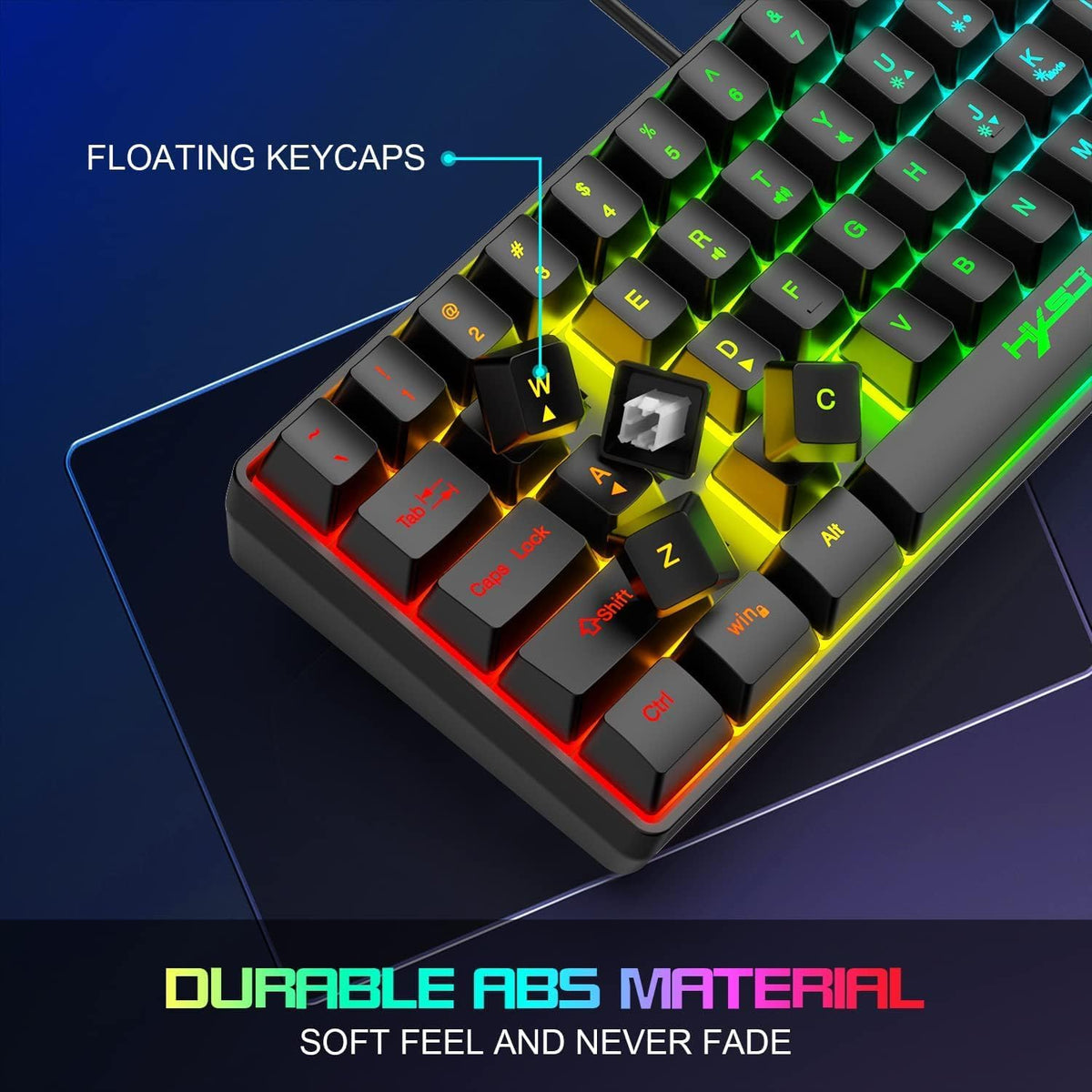 SELORSS Combo de teclado y mouse con cable RGB para juegos, teclado...