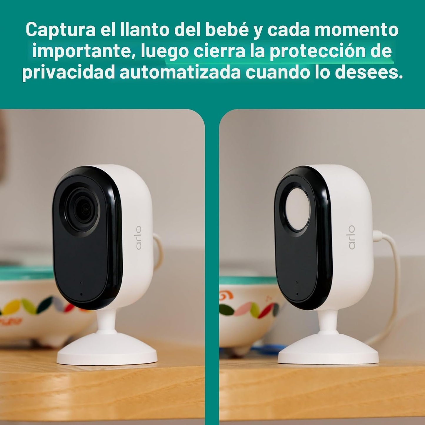 Arlo Essential - Cámara de seguridad para interiores 2K (3ª generac...