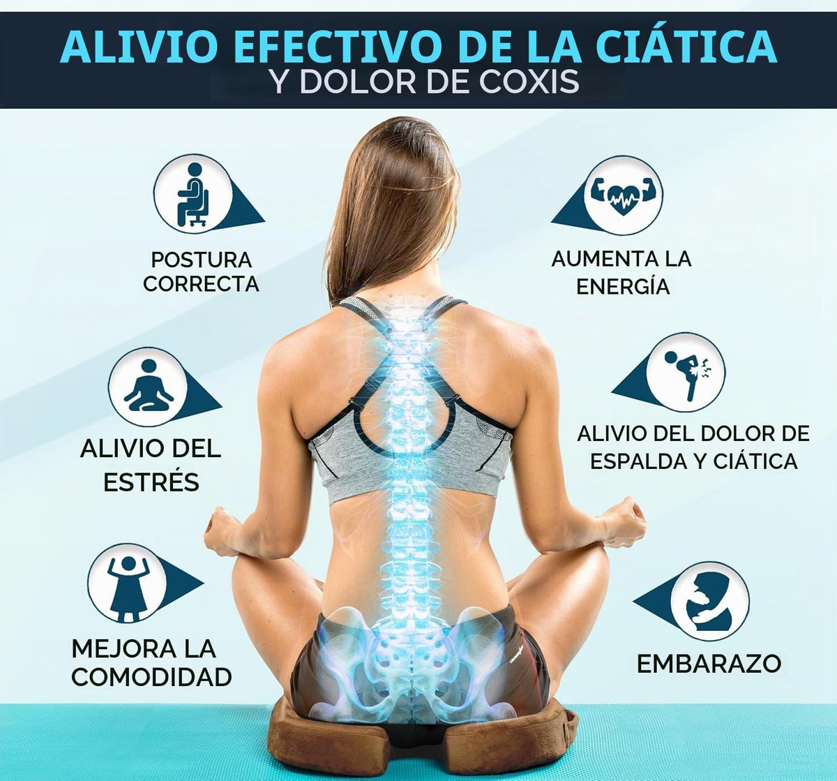 ComfiLife - Cojín prémium de gel y espuma viscoelástica para silla...