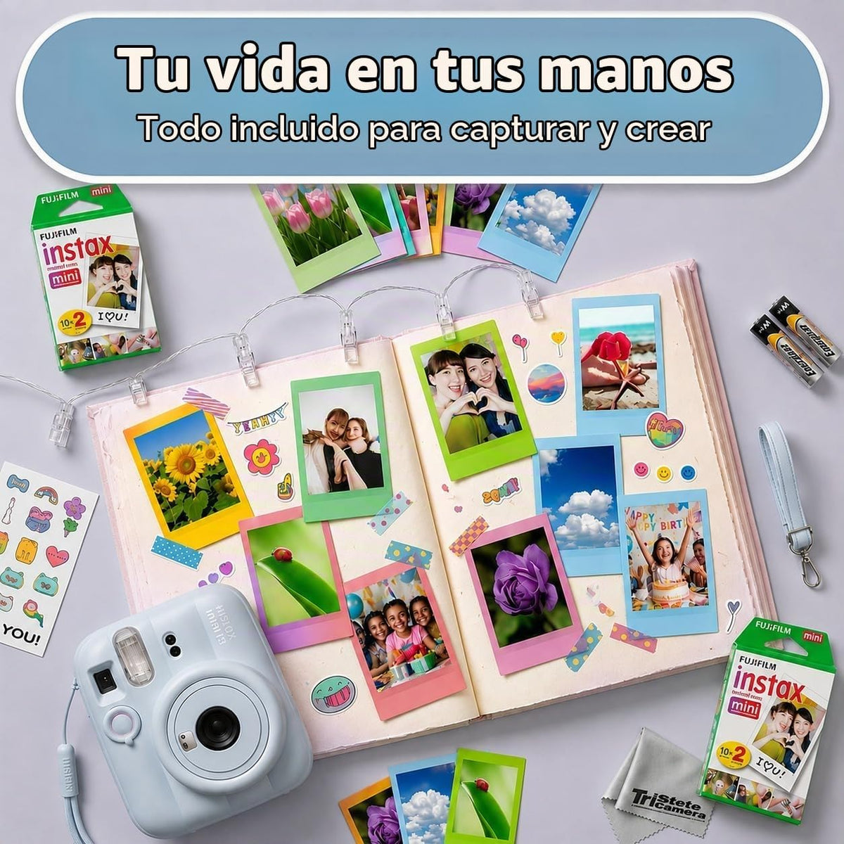 Cámara instantánea Fujifilm Instax Mini 13 Frost Blue con película...