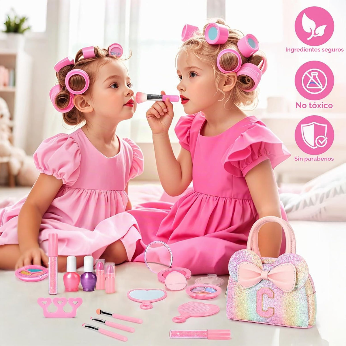 Kit de maquillaje lavable para niñas \u2013 Juego de maquillaje rea...