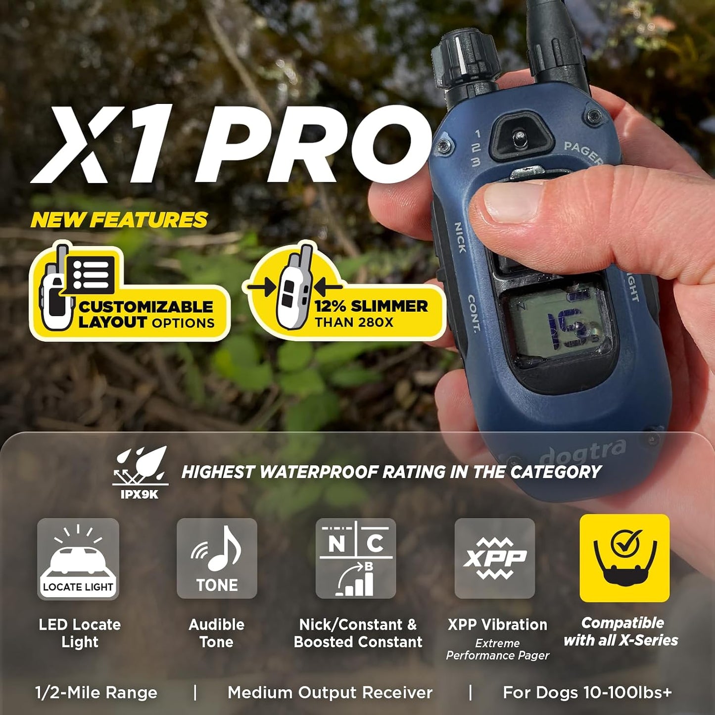 Dogtra Transmisor remoto X1 PRO solo [Nueva edición] Compatible con...