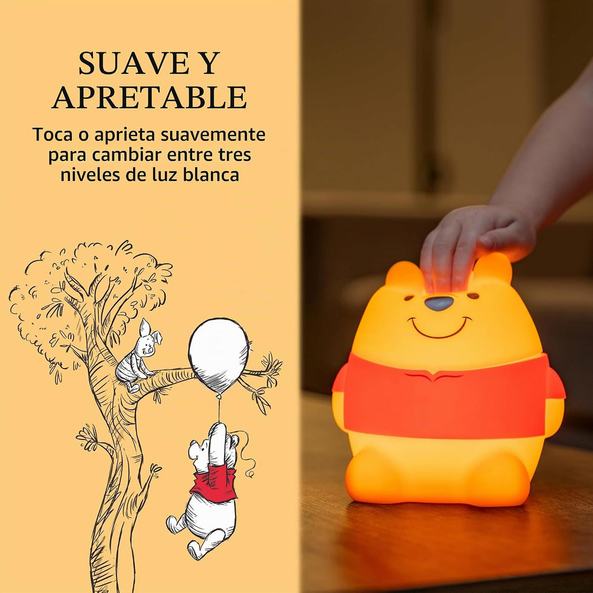 Disney Winnie el Oso Pooh Luz de Apretar, Luz Nocturna para Niños,...