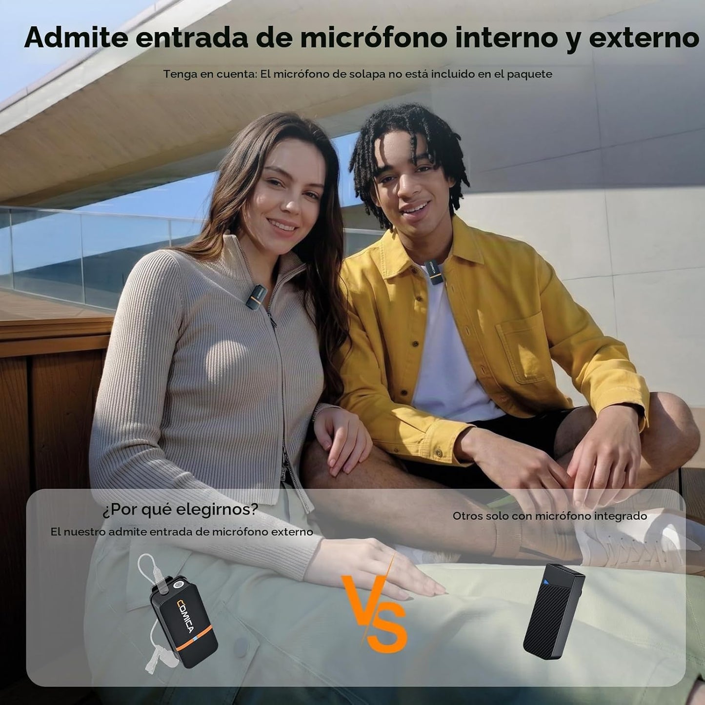 COMICA Vimo Q - Micrófono de solapa inalámbrico de 4 canales para i...