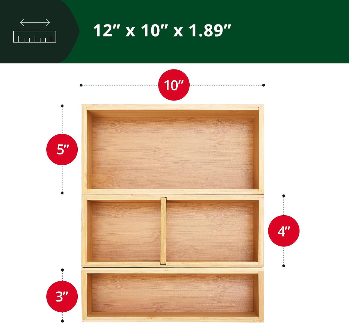 ROYAL CRAFT WOOD Caja organizadora de cajones de bambú de lujo, jue...