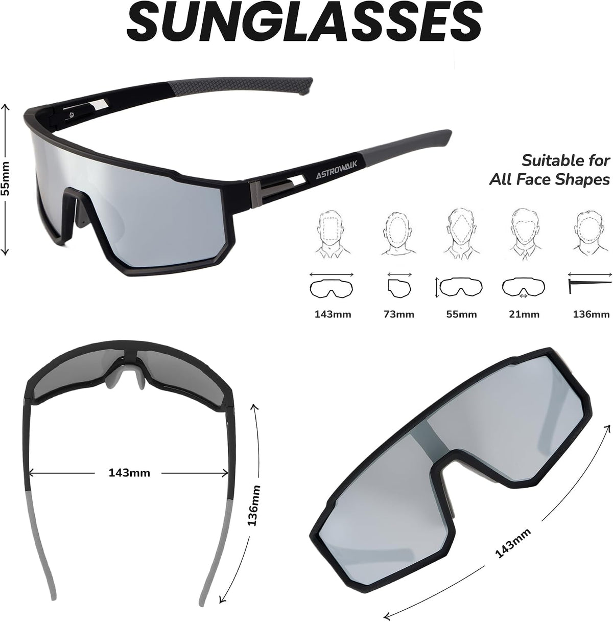Gafas de sol polarizadas para correr para hombres y mujeres, UV400...