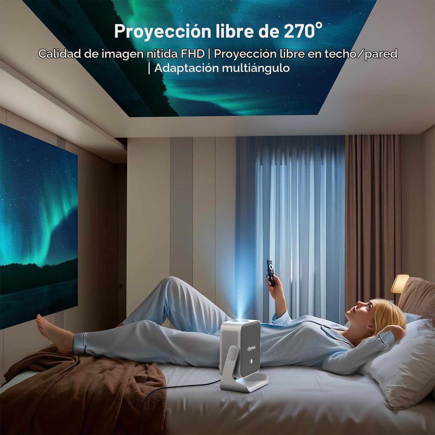 ELEPHAS Proyector inteligente 4K con WiFi y Bluetooth - Compatible...
