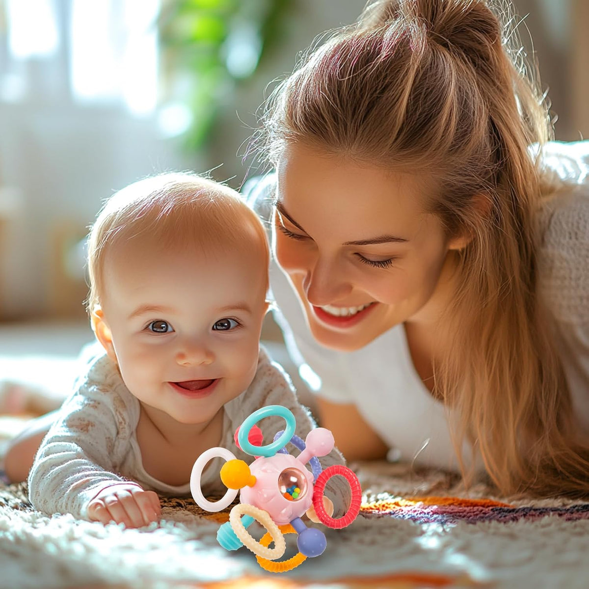 Baby Montessori - Juguete sensorial para dentición, 0-6, 6-12 meses...