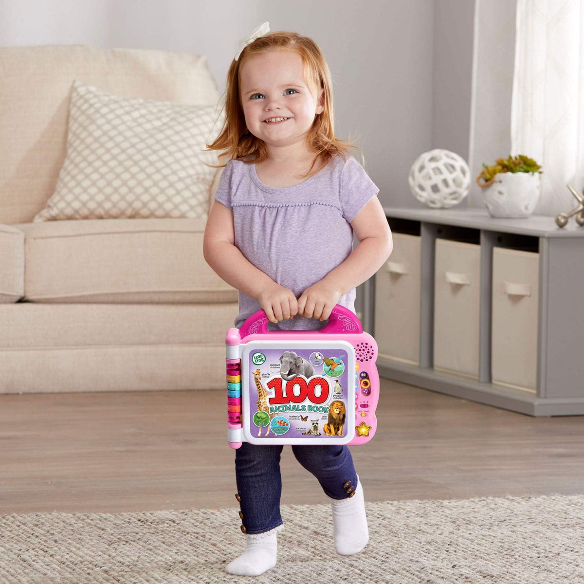 LeapFrog - Libro de 100 animales (Empaque libre de frustración), Rosa