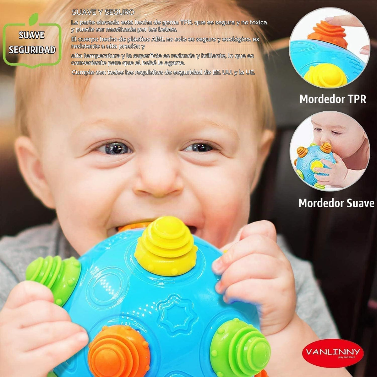 VANLINNY Juguetes de bebé para niños pequeños, bola de música que s...