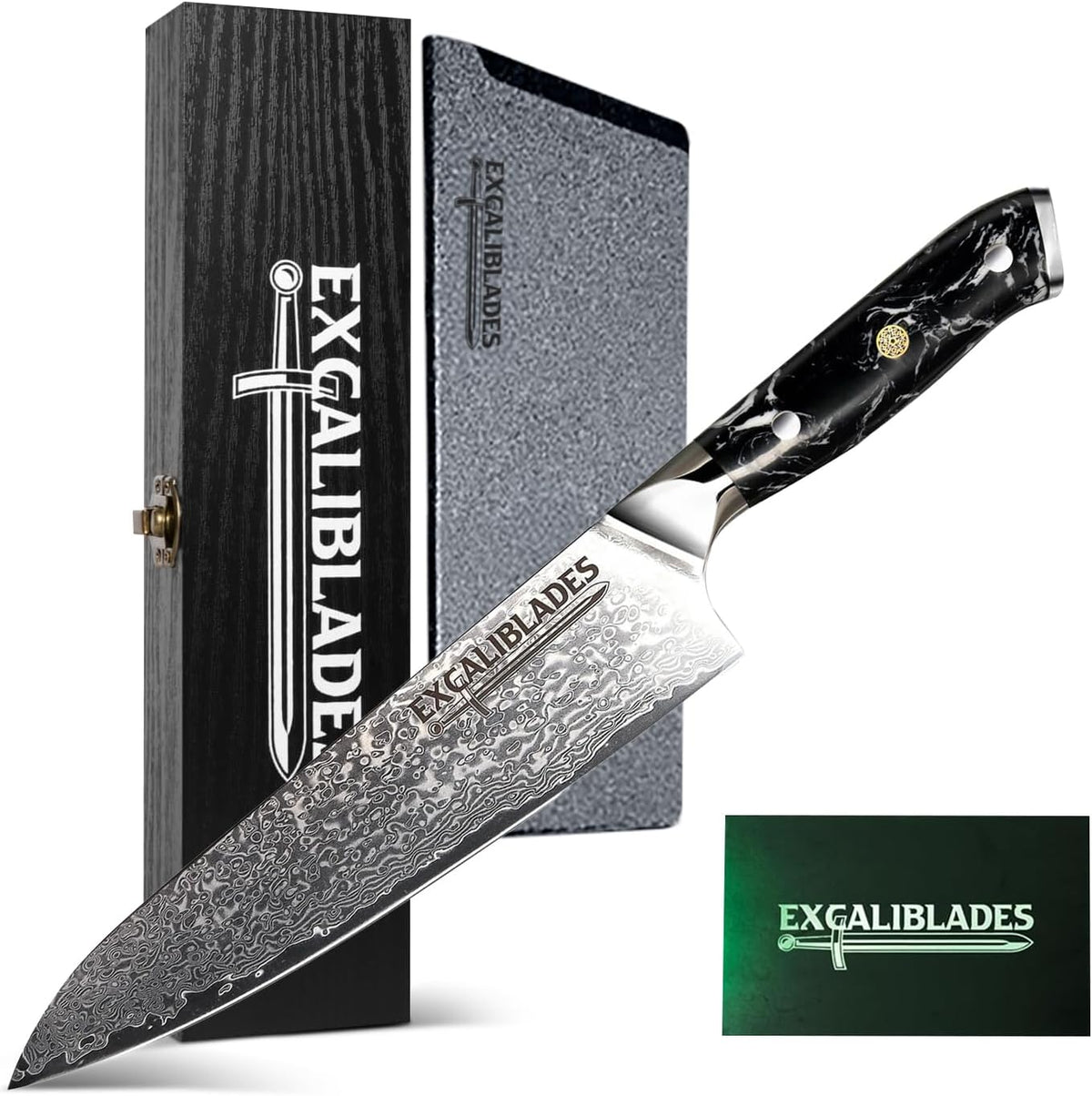 EXCALIBLADES Cuchillo de chef de 8 pulgadas \u2013 Cuchillo de coci...