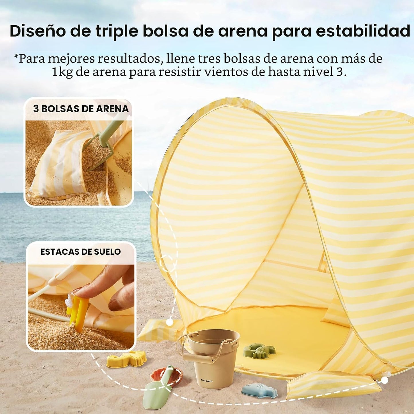 Tiny Land Tienda de campaña de playa para bebés \u2013 Tienda de ca...