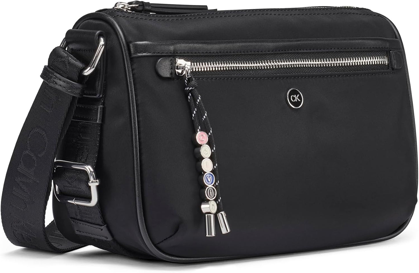 Calvin Klein Caius - Bandolera organizacional, negro\/plata, talla...