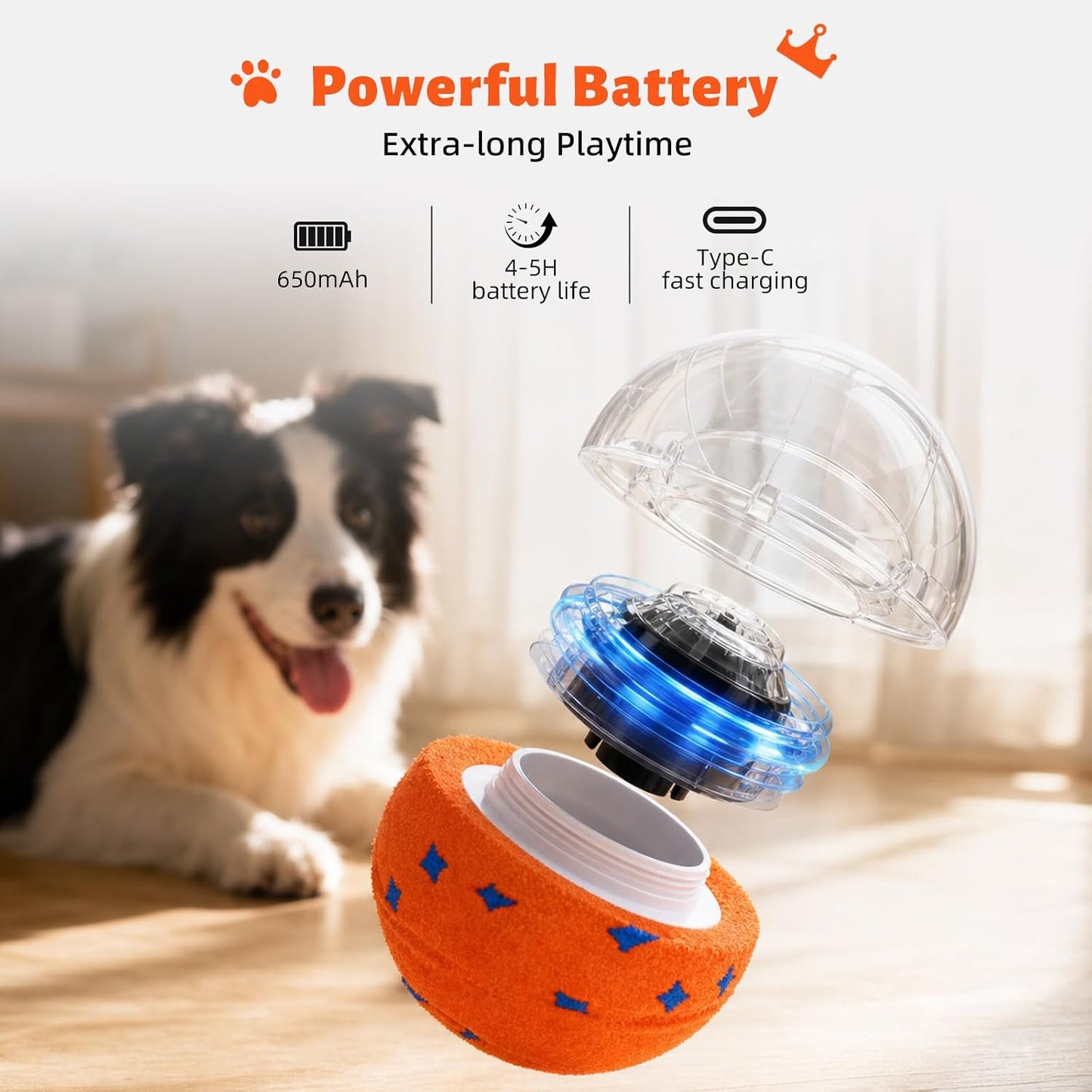 Pelota de juguetes inteligentes interactivos para perros, movimient...