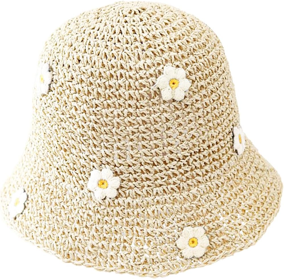 Sombrero de pescador de ganchillo, sombrero de paja para el sol, so...