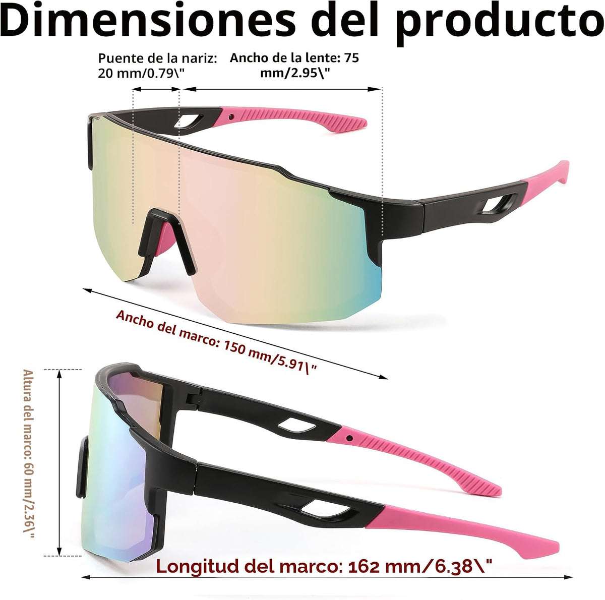 FEISEDY Gafas de sol deportivas para hombres, mujeres y adolescente...