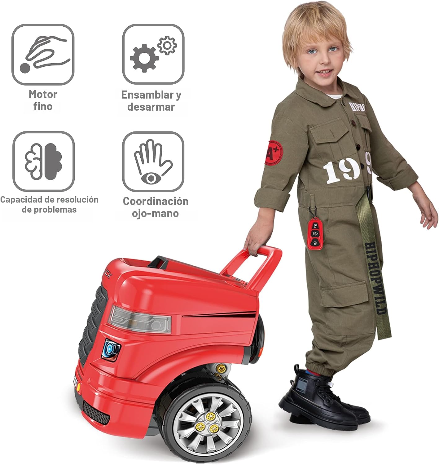 iPlay, iLearn - Juguete de motor de camión grande, coche mecánico p...