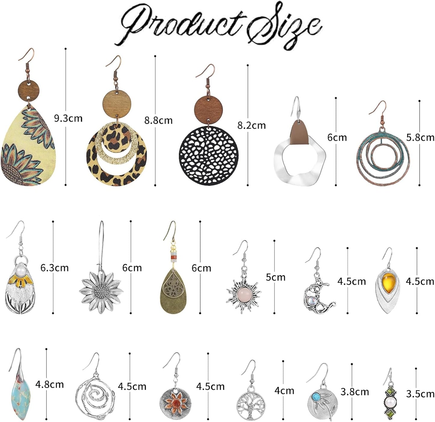 16 pares de aretes para mujeres de moda, Funtopia aretes bohemios c...